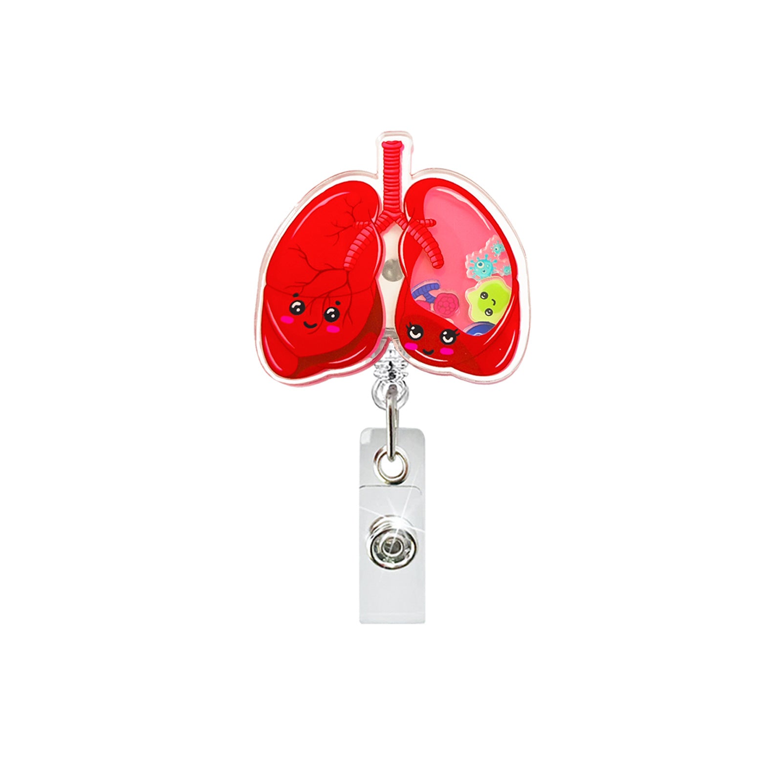 Wholesale Quicksand acrylic badge reel retractable easy to pull